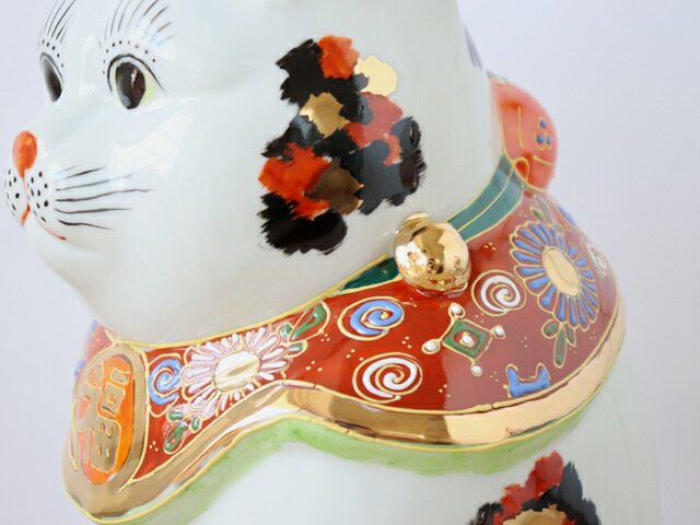 楽天市場】九谷焼 10号 招き猫 金三毛 ( 右手・左手 / 布団付