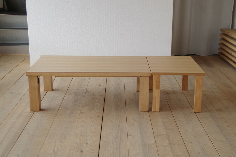 楽天市場】MINNE 親子テーブル105×75 ＋ 45×75 長方形 ウォールナット