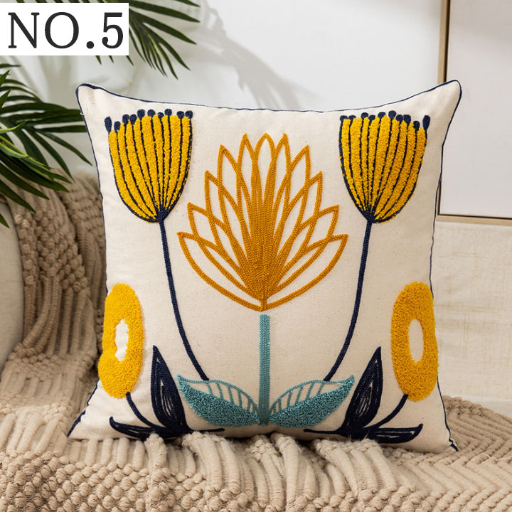 楽天市場】クッションカバー 45x45 花柄 刺繍 おしゃれ 植物 選べる9