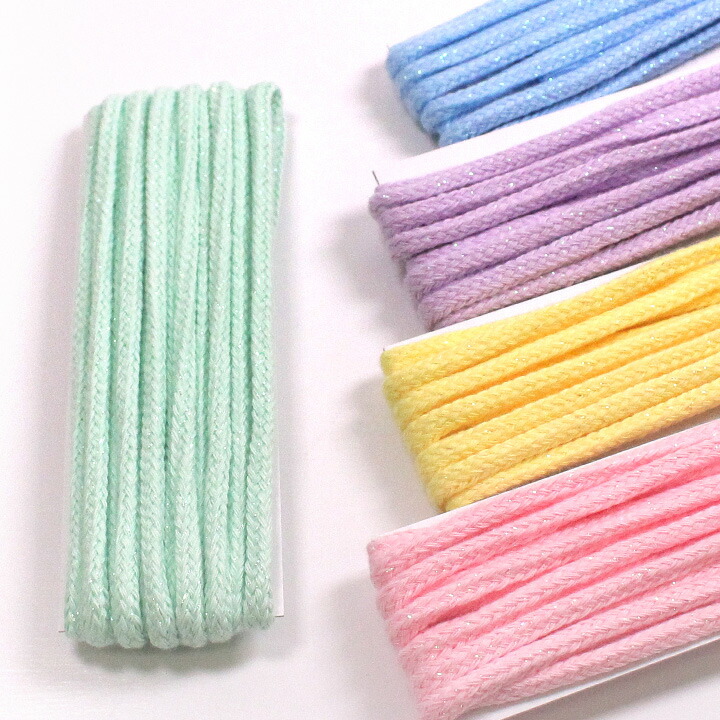 楽天市場】COLOR CORD 制菌加工 オーロララメ 太 3m｜副資材 コード 丸
