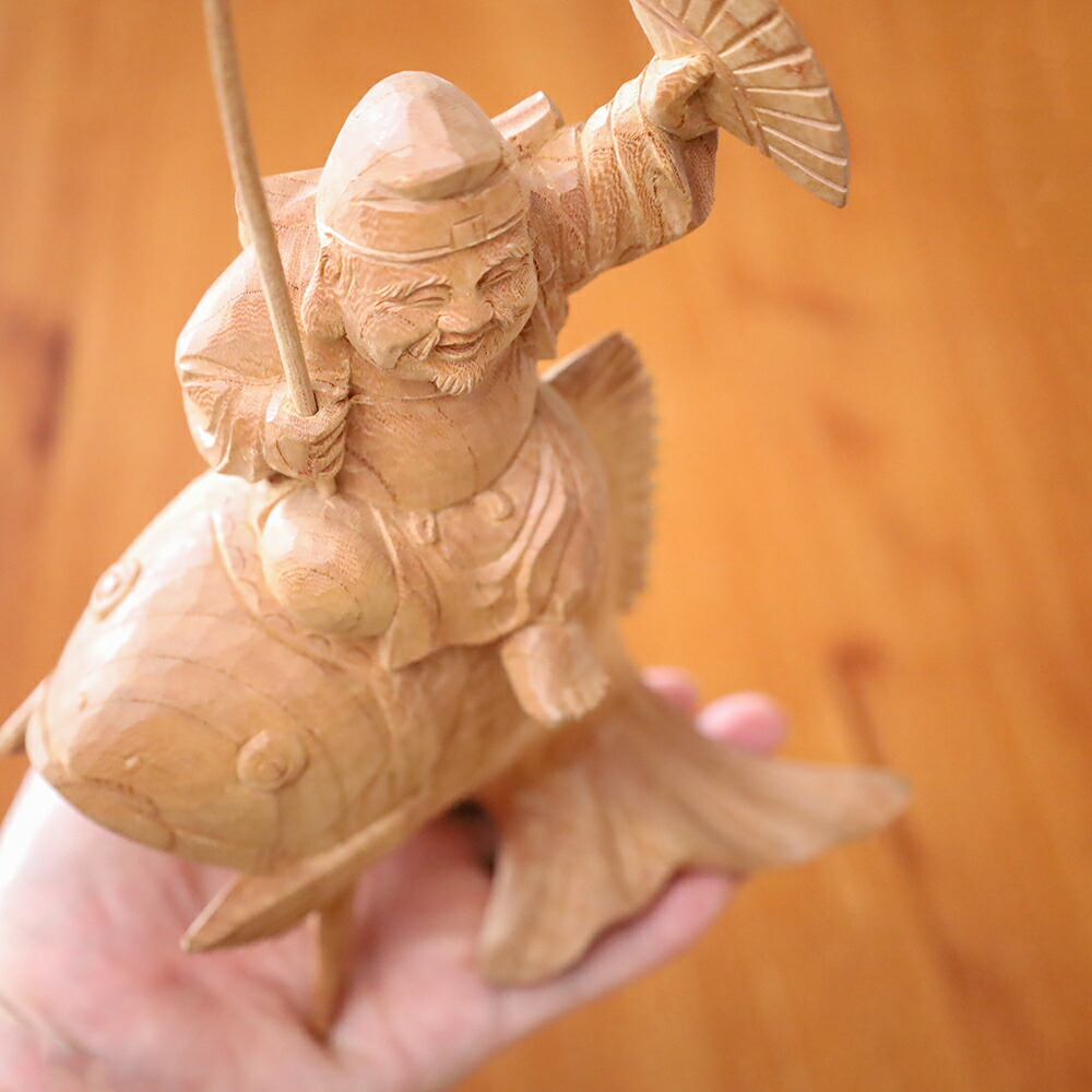 楽天市場】【総高27cm】恵比寿様 木彫り 福の神 縁起物仕様：無垢