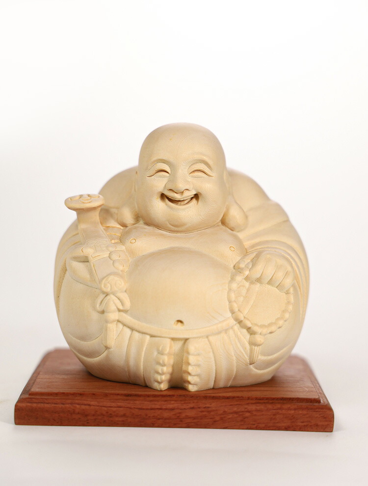 楽天市場】【総高13cm】布袋様 木彫り 置物 一刀彫 / 素材：ひのき