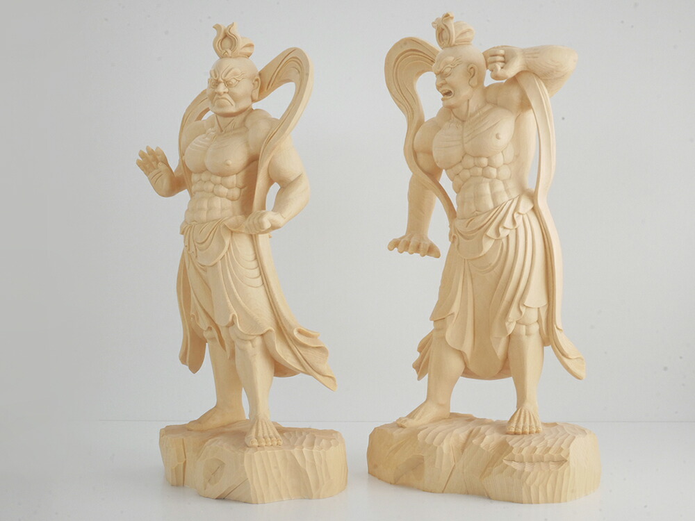 楽天市場】仁王像（金剛力士） 木彫り 仏像 一刀彫 / 素材：桧（置物