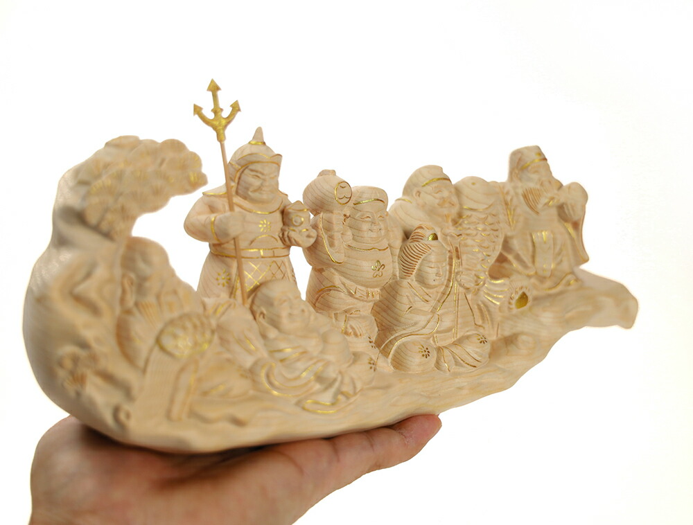 楽天市場】【横幅30cm】七福神 木彫リ 縁起物 福の神 置物一刀彫