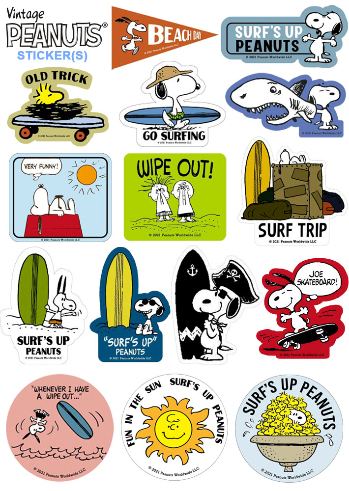 楽天市場】スヌーピー ステッカー SURF'S UP PEANUTS SURF BOARD