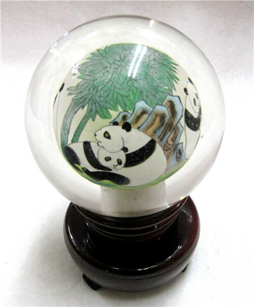 楽天市場】水晶玉内面繪画置物 中国工芸品 インテリア小物 新築 飾り物