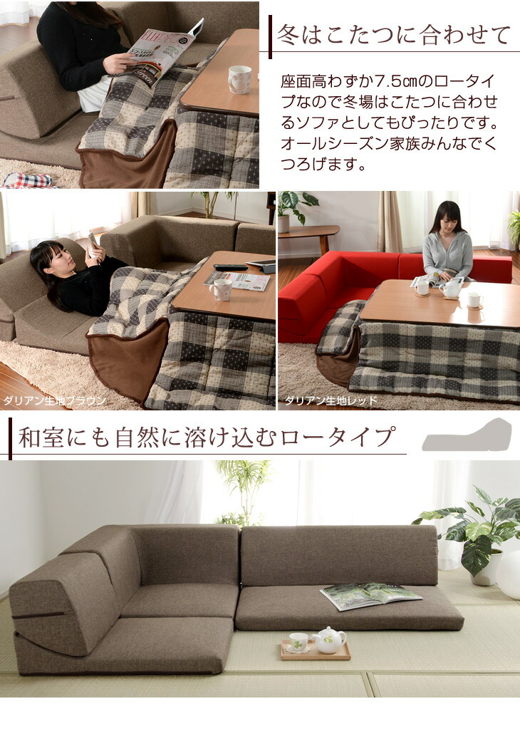 楽天市場】【0時~クーポン3％引】 日本製 ローソファ 3点セット ( 1P +