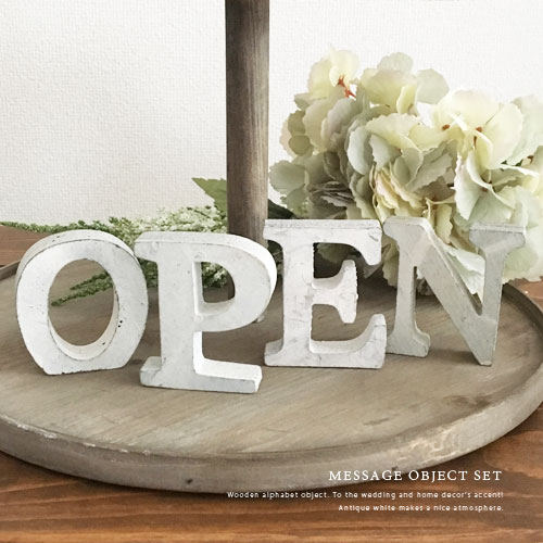 楽天市場】メッセージ オブジェ セット ≪OPEN≫ 木製 アンティーク