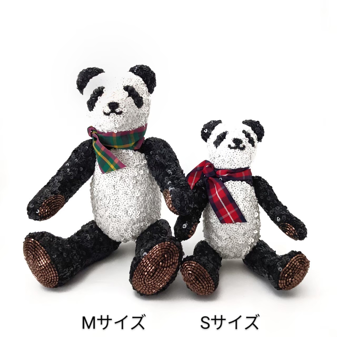 楽天市場】チリア ビーズとスパンコール刺繍のパンダ Mサイズ : 田川