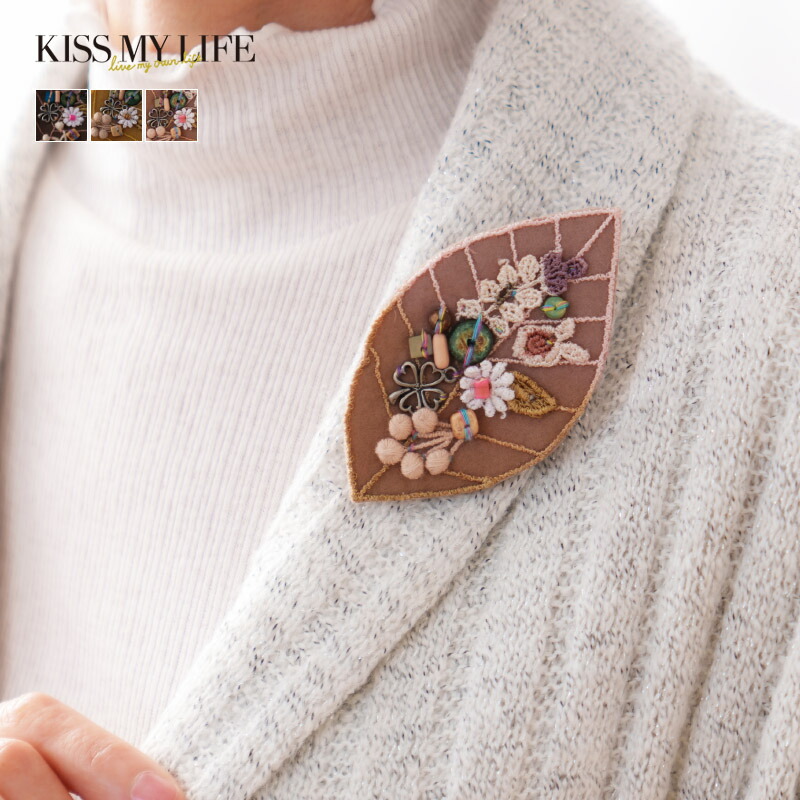楽天市場】刺繍 手作り ブローチ おしゃれ かわいい ハンドメイド