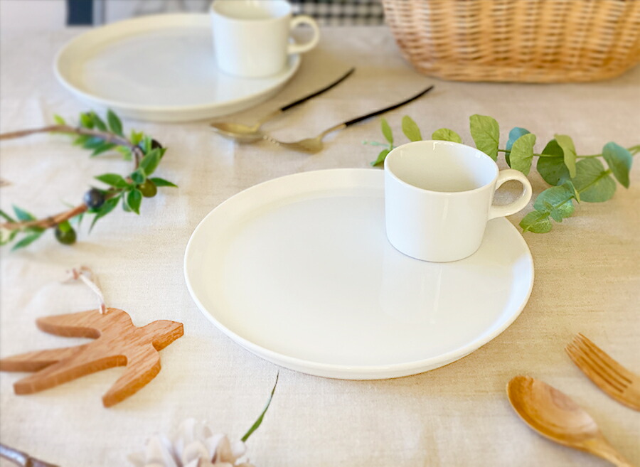 楽天市場】【お二人分食器セット送料無料】プラットホワイト25cm