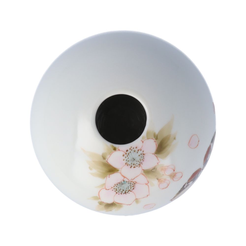 楽天市場】九谷焼 一輪生（丸型）桜二雀図/中村陶志人＜送料無料 花瓶