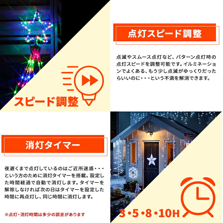 楽天市場】イルミネーション 屋外用 ドレープライト 星モチーフ LED