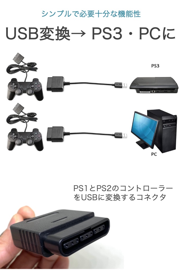 楽天市場】【送料無料】PS2 PS コントローラー 変換アダプタ プレステ