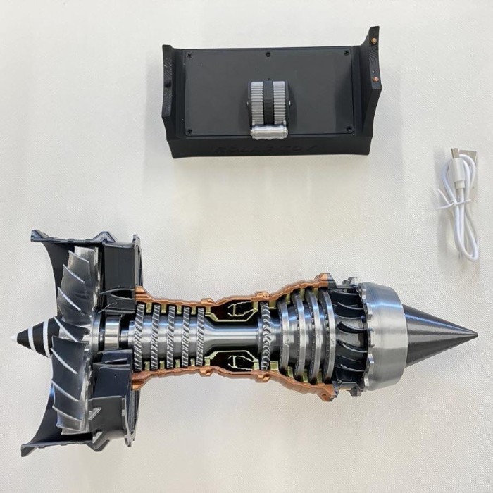 楽天市場】飛行機 エンジン 模型 完成品 タービン 回転 出力レバー
