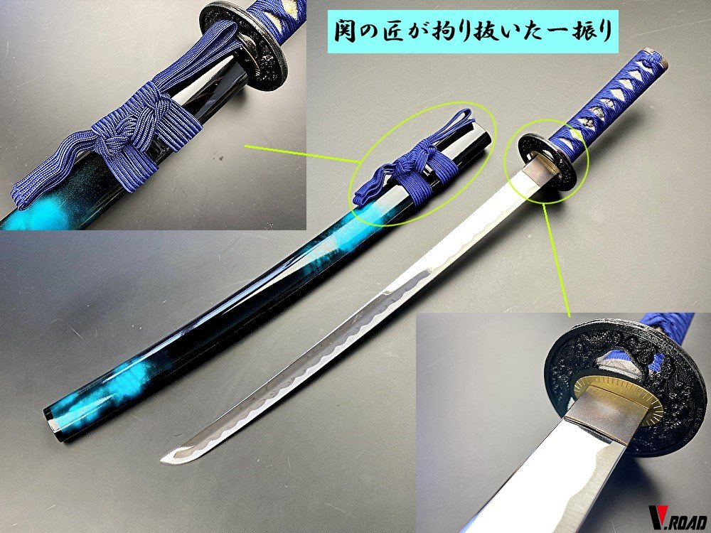 楽天市場】美術刀剣 模造刀 マーブル（青）小刀(並刀身)SW-1730M