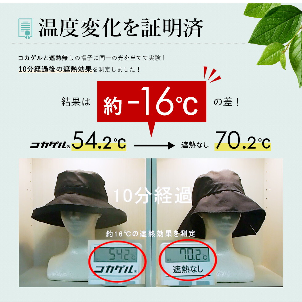 楽天市場】体感-10℃ コカゲル 帽子 キッズ 54 uv ハット 2歳〜6歳 49cm