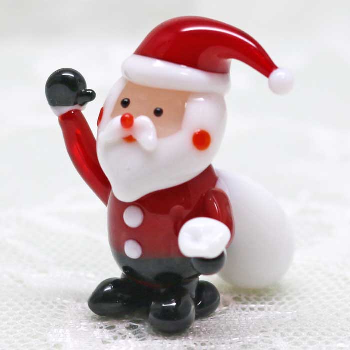 楽天市場】ガラス細工 サンタとプレゼント袋クリスマス サンタ