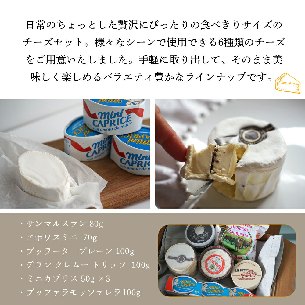 楽天市場】送料無料 食べきりチーズセット 6種類 【総重量910g