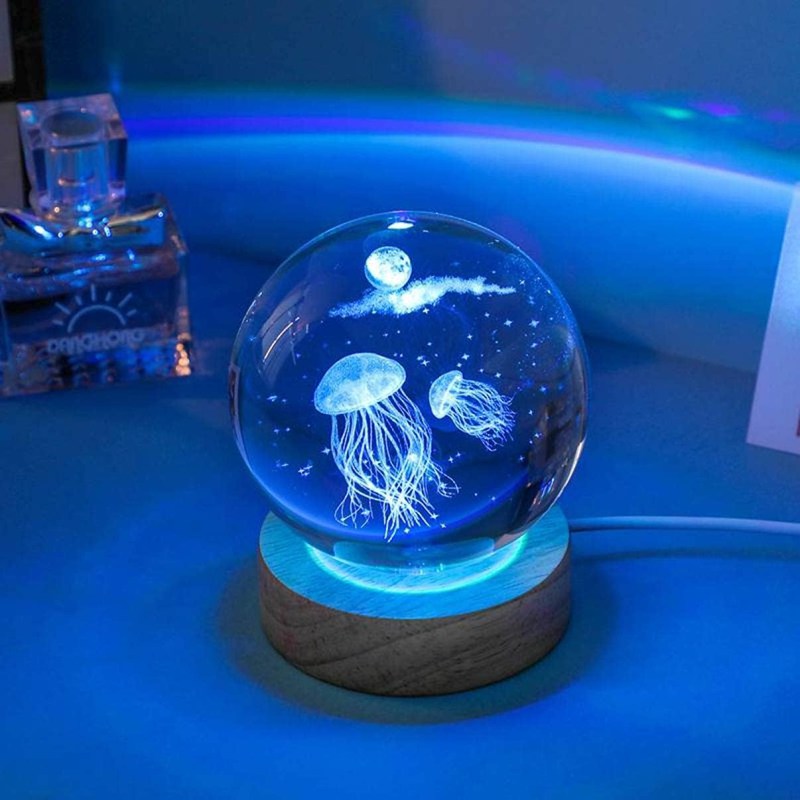 楽天市場】3D彫刻 水晶玉 クリスタル置物 人工クリスタル 海洋生物 3D