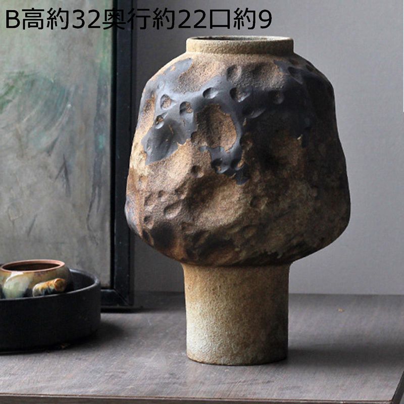 楽天市場】花瓶 土陶器 カビ風 ダメージ 手作り 異形 不規則