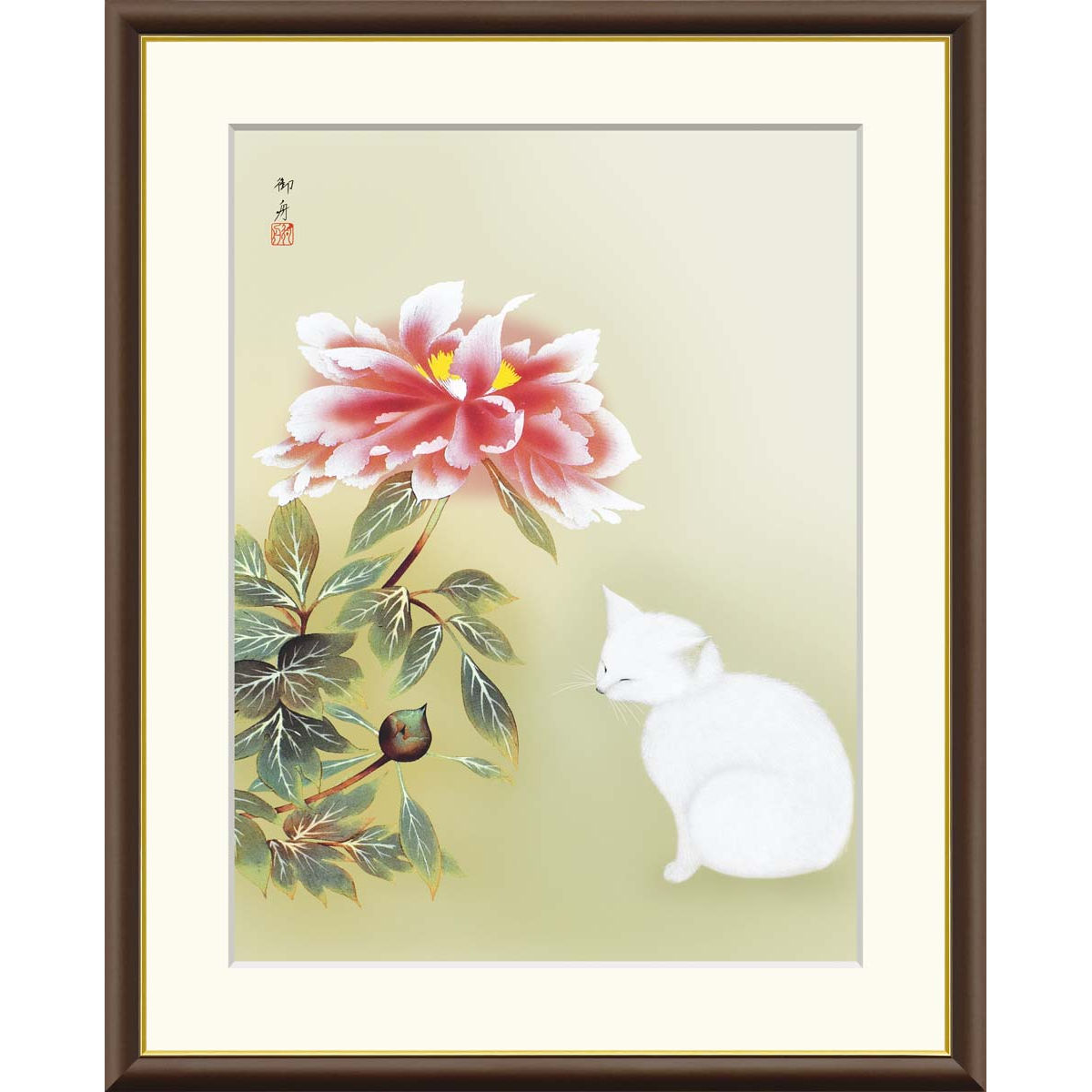 楽天市場】絵画 日本の名画 牡丹睡猫 速水御舟 額入り インテリア