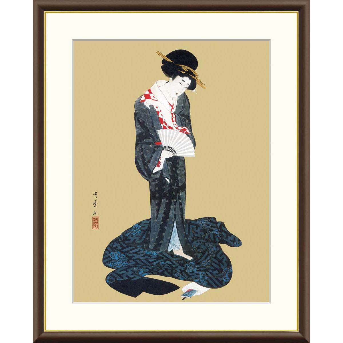 楽天市場】絵画 日本の名画 更衣美人図 喜多川歌麿 額入り インテリア