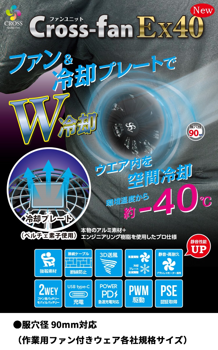 楽天市場】2025年新型 Cross-fan EX40 クロスファンイーエックス
