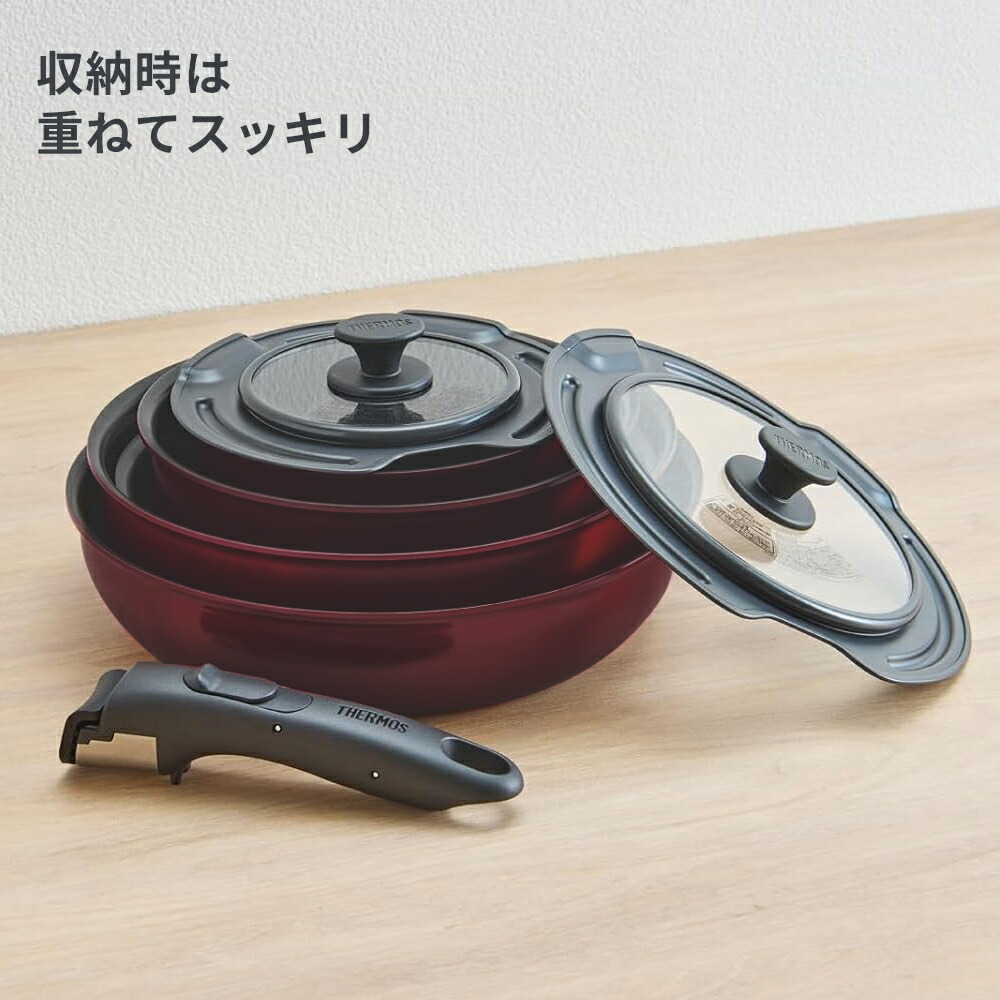 楽天市場】サーモス IH対応 取っ手のとれる フライパン 8点セット KSD