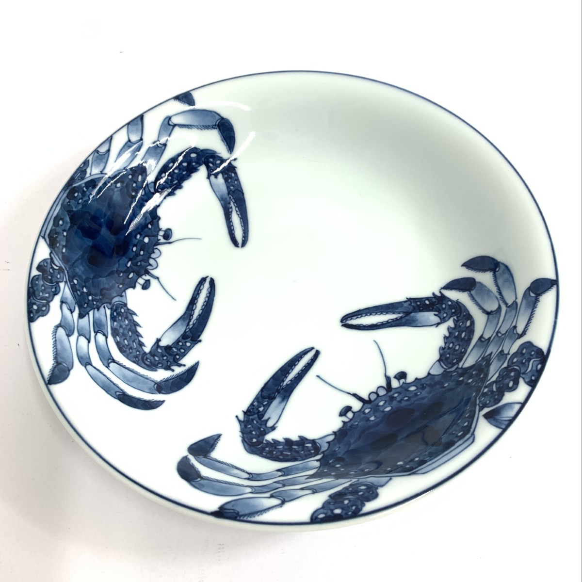楽天市場】源右衛門 ゲンエモン 染付蟹絵 皿 22cm ホワイト 和食器
