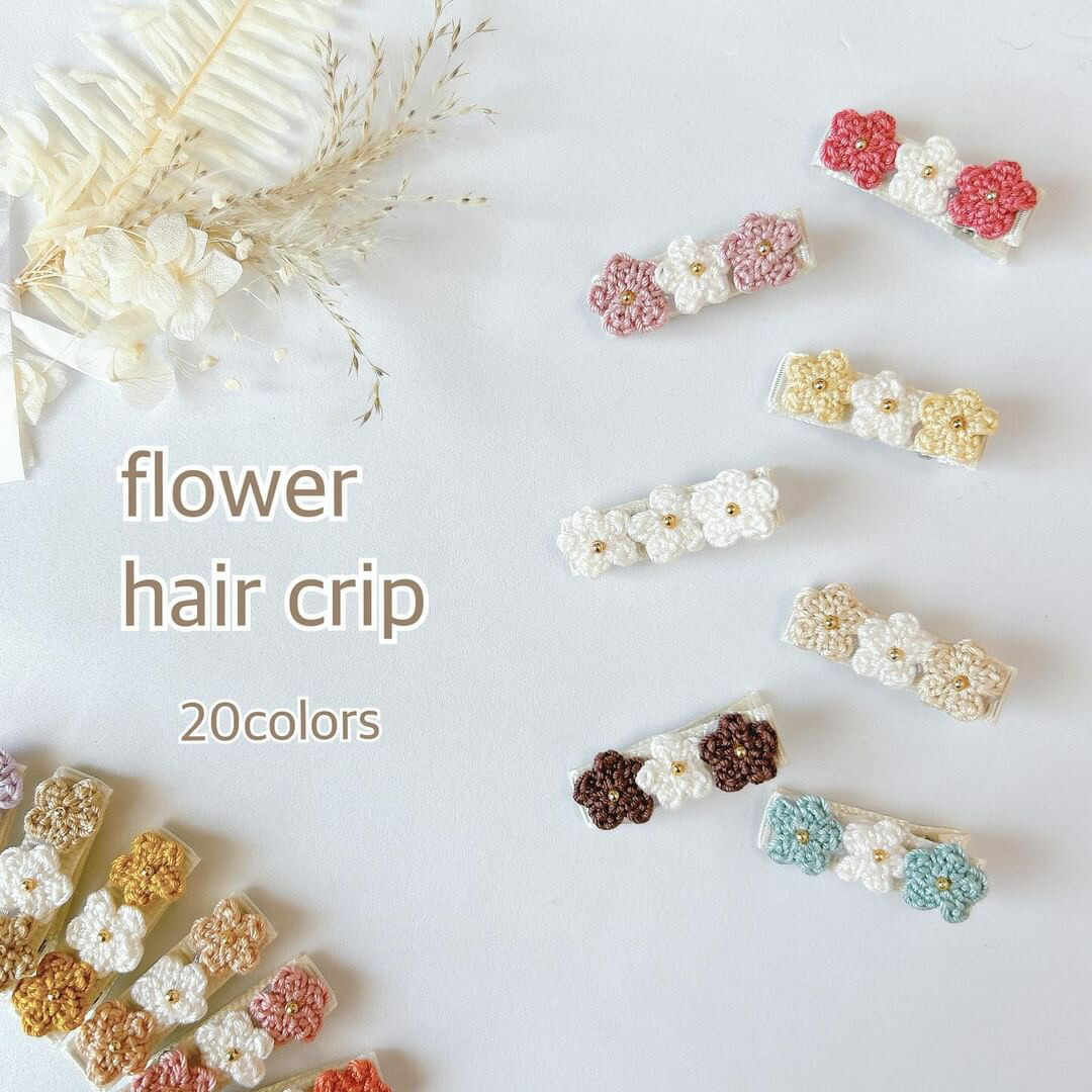 楽天市場】【mht】 21色◎ 三連フラワークリップ ベビー ヘアクリップ