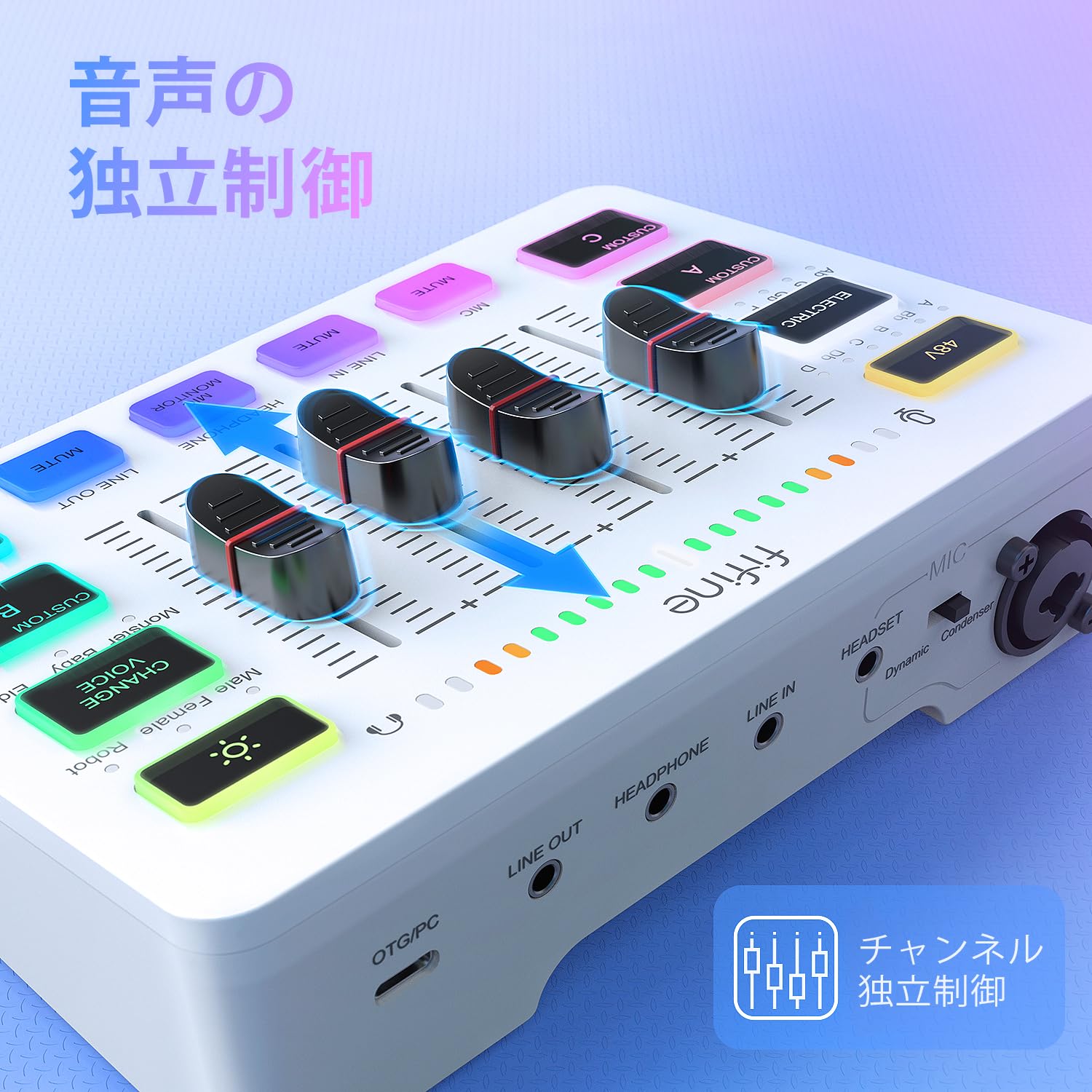 楽天市場】FIFINE ゲーミングオーディオミキサー オーディオ