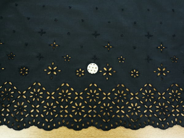 楽天市場】【レース生地 刺繍 生地 布】先染め綿ローン・両スカラップ