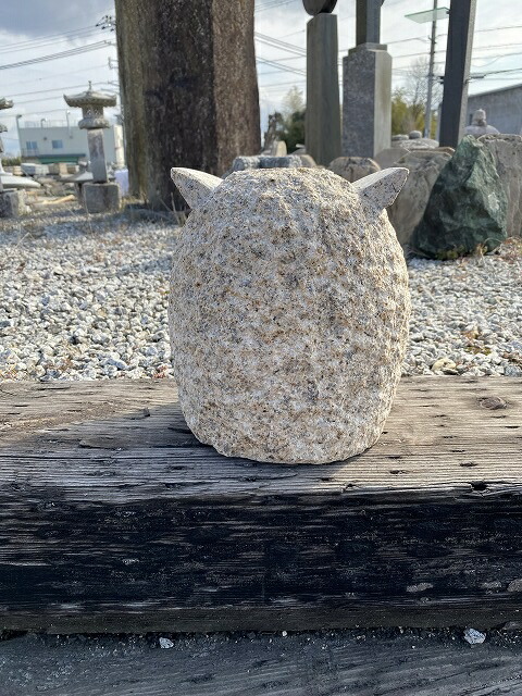 楽天市場】もこもこふくろう 小 H21cm 御影石 フクロウ 梟 鳥 とり