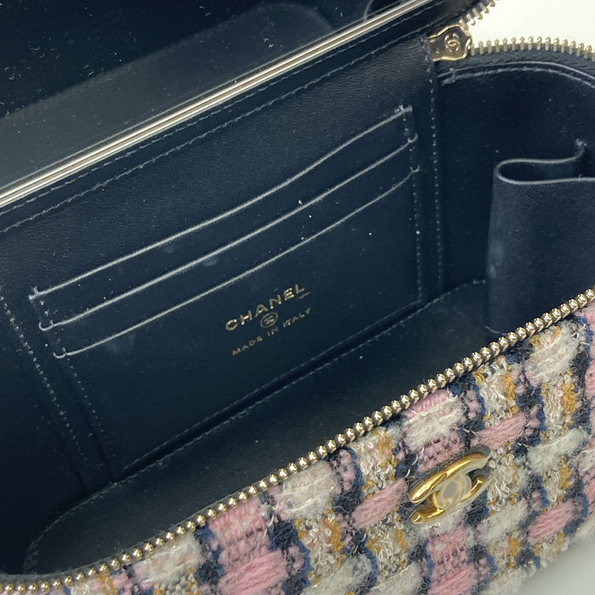 楽天市場】CHANEL シャネル ツイード バニティ ミニ チェーン