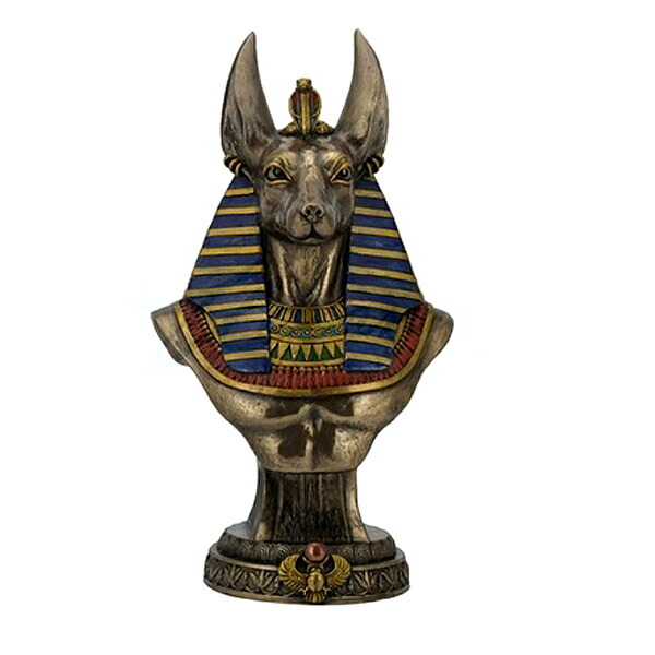 楽天市場】古代エジプトのジャッカル神 アヌビス神 ブロンズ風 胸像