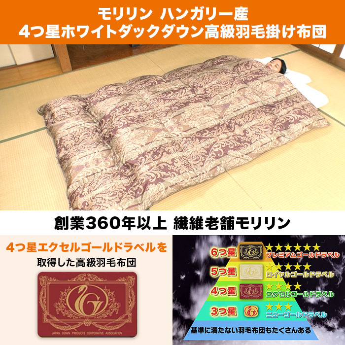 楽天市場】モリリン ハンガリー産4つ星ホワイトダックダウン高級羽毛
