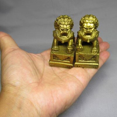 楽天市場】銅製 品 双獅子 ペア 置物 一対セット,小（0042）｜中国