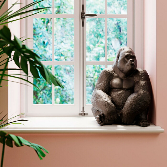 楽天市場】ゴリラ gorilla 置物 オブジェ リアル 個性的 おしゃれ
