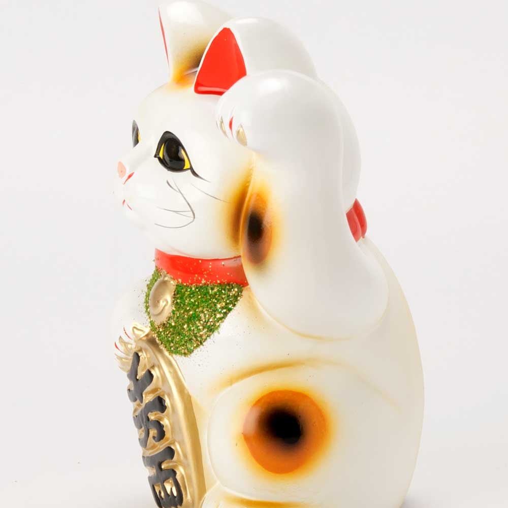 楽天市場】常滑焼 招き猫 5号小判白猫貯金箱 左手上げ (143-63-86