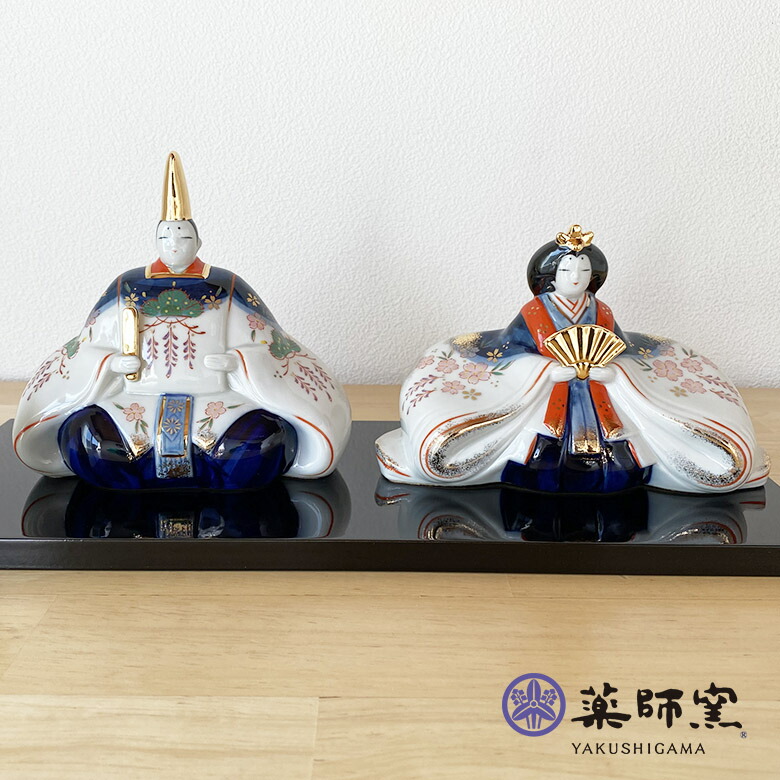 楽天市場】薬師窯 2332 錦彩平飾り雛の通販