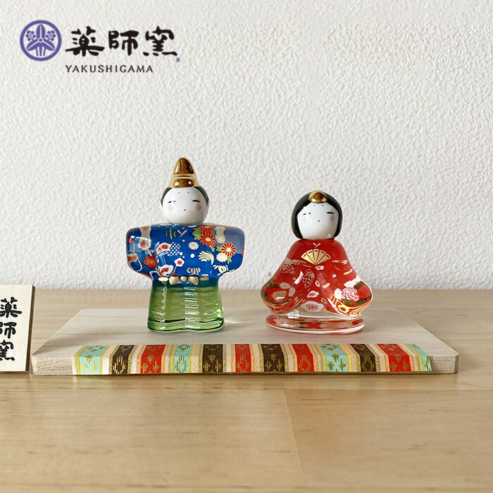 楽天市場】【200円OFFクーポン配布中】薬師窯 彩絵玻璃立雛(華友禅