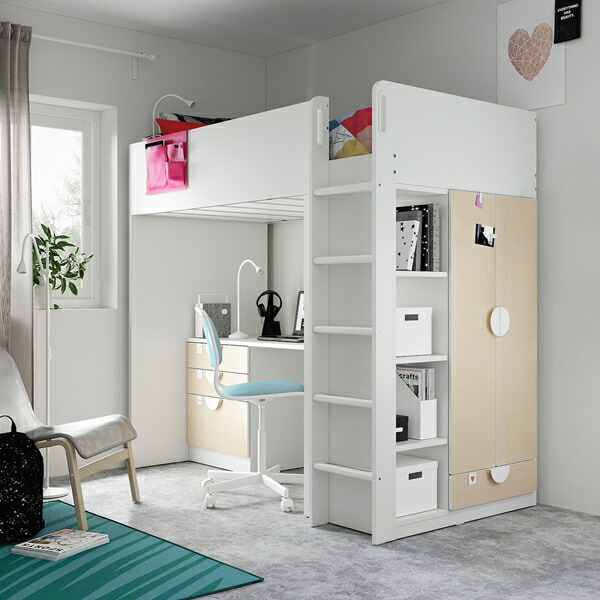 楽天市場】[IKEA/イケア/通販]SMASTAD スモースタード ロフトベッド
