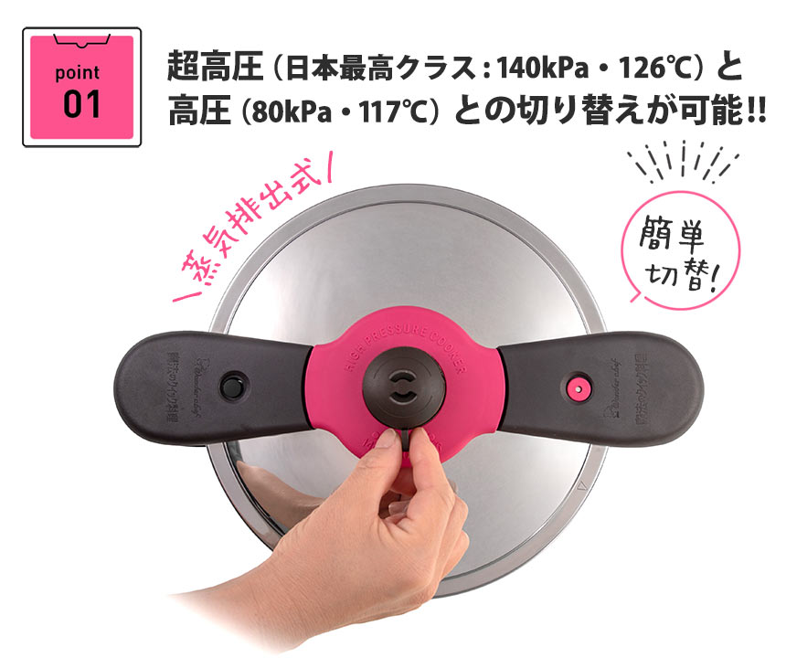 楽天市場】ワンダーシェフ 魔法のクイック料理 両手圧力鍋 5.5L 蓋