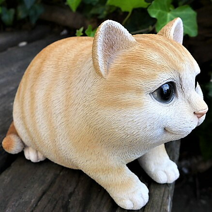 楽天市場】猫の置物 太っちょ猫 茶トラ 伏せ1572QYL キャット