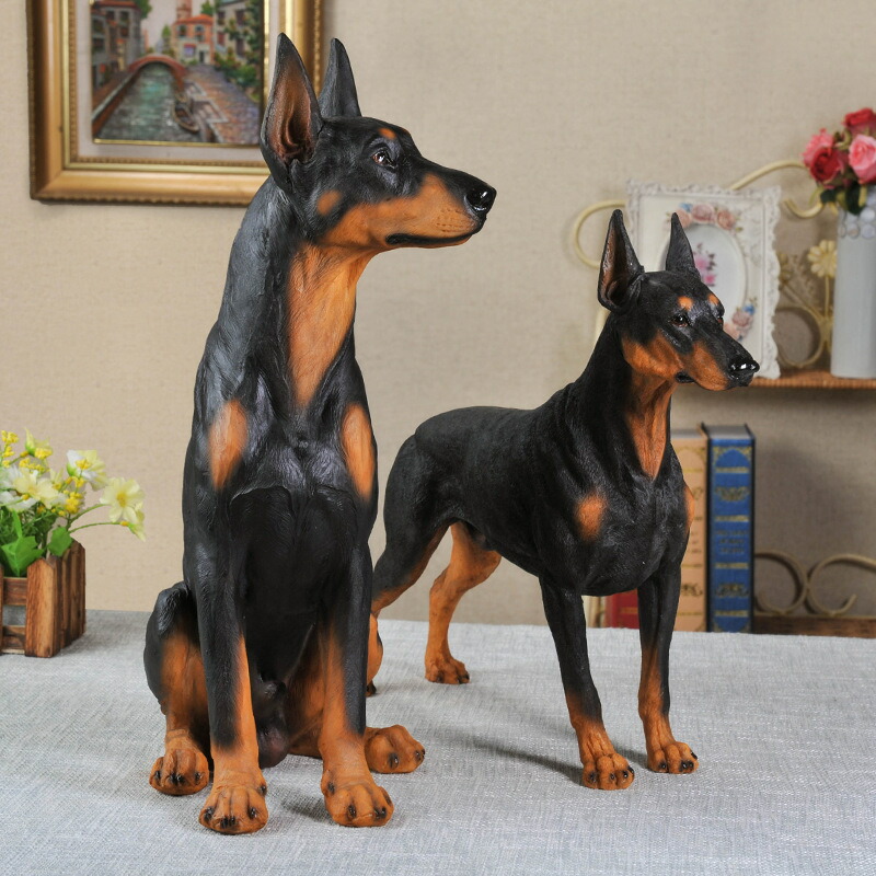 楽天市場】ドーベルマン犬 置物 リアル インテリア フィギュア 玄関