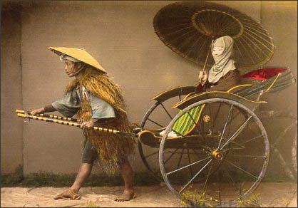 楽天市場】ポストカード カラー写真「人力車(江戸時代末期の日本人