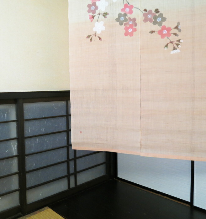 楽天市場】羅工房暖簾（麻桜のれん）・桜/1点限り（桜 さくら サクラ