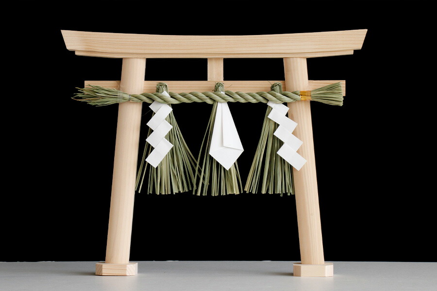 楽天市場】開運□明神鳥居中型 総ひのき□商売繁盛 千客万来注連縄