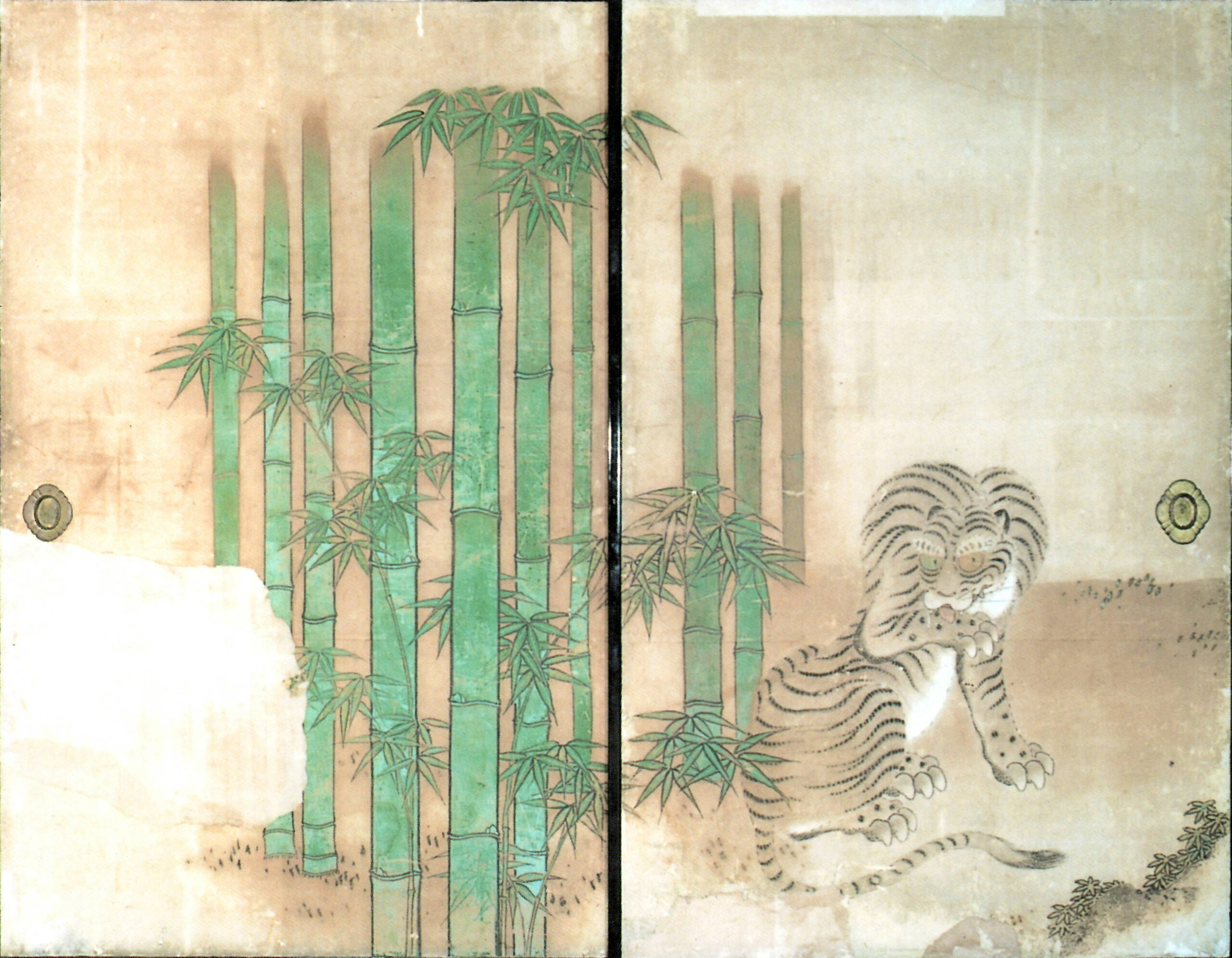 敦賀市立博物館 西福寺所蔵「竹虎図襖」（市指定文化財）